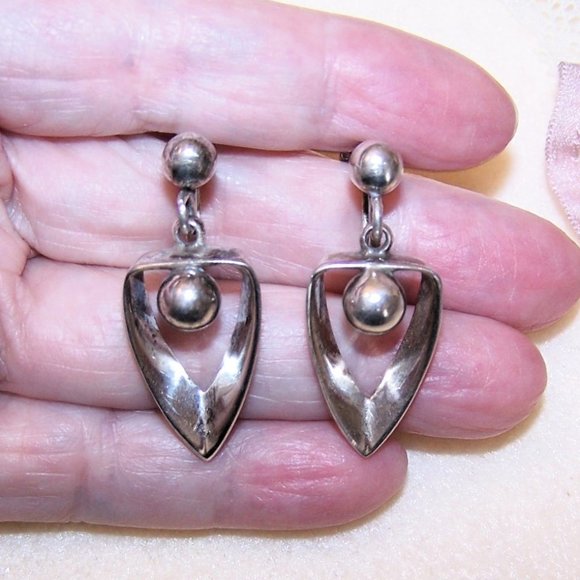 Rancho Alegre Signed Miguel Made in Mexico Mexican Sterling Silver Earrings - Picture 1 of 8
